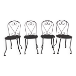 4 chaises jardin noir