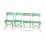 4 chaises de jardin pliantes vertes vintage