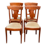 4 chaises landaises à crosses bois massif et tissu velours beige 4 chaises landaises à crosses bois massif et tissu velours beige