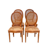 4 chaises � manger cann�es louis xvi m�daillon 19�me