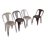 4 chaises en mtal par fibrocit, belgique 1950