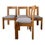 4 chaises en orme brutalistes