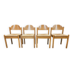 4 chaises en paille dans le style charlotte perriand 1970 vintage 4 chaises en paille dans le style charlotte perriand 1970 vintage