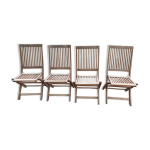 4 chaises peigne teck