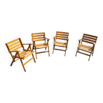 4 chaises pliantes par ico & luisa parisi pour reguitti, italie, ann�es 1970