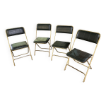4 chaises pliantes noires lafuma - vintage