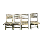 4 chaises pliantes en teck