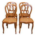 4 chaises de salle  manger cannes louis philippe bois courb