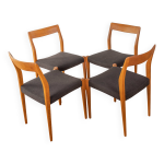 4 chaises de salle à manger en frêne massif, années 1950 4 chaises de salle à manger en frêne massif, années 1950