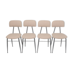 4 chaises de salle  manger italiennes en mtal, annes 1960