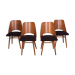 4 chaises de salle � manger lollipop de tatra, ann�es 1960