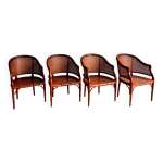4 chaises de salle � manger en rotin 'faux bambou' giorgetti