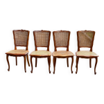 4 chaises style louis xv en bois massif et cannage 4 chaises style louis xv en bois massif et cannage