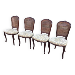 4 chaises de style louis xv a dossier canné 4 chaises de style louis xv a dossier canné