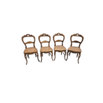 4 chaises style louis xv en merisier