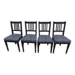 4 chaises de style louis xvi de couleur noir effet vieillies , totalement relooke