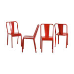 4 chaises modle t37, tolix, annes 50