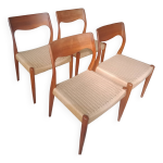 4 chaises en teck et corde par harry ostergaard pour randers mobelfabrik