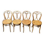 4 chaises thonet n 19 de bistrot bois courb