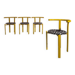 4 chaises vintage en acier vers 1980