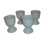 4 coquetiers porcelaine blanche de 1970