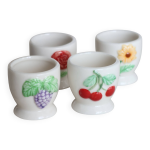 4 coquetiers vintage afibel en porcelaine - dcor barbotine