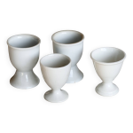 4 coquetiers vintage dpareills en porcelaine blanche