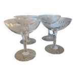 4 coupes  champagne en cristal