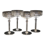 4 coupes a champagne en cristal libbey rock sharpe