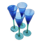 4 coupes de champagne en verre soufflé 4 coupes de champagne en verre soufflé