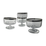 4 coupes � glace ou salade de fruits bord miroir