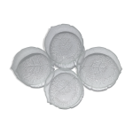 4 coupelles creuses feuilles textures verre