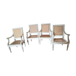 4 fauteuils italiens en bois et paille de vienne 4 fauteuils italiens en bois et paille de vienne