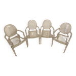 4 fauteuils philippe starck model louis ghost par kartell