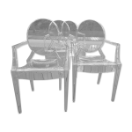 4 fauteuils de philippe strack, kartell