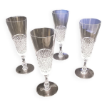 4 flûtes à champagne baccarat années 70 4 flûtes à champagne baccarat années 70