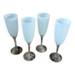 4 fl�tes � champagne blanches