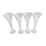 4 fltes  champagne en cristal grav marguerite