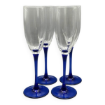 4 fltes  champagne luminarc bleus, france