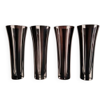 4 fltes  champagne vintage en verre cristallin transparent et noir