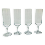 4 flûtes en cristal d'arques, modèle matignon 4 flûtes en cristal d'arques, modèle matignon