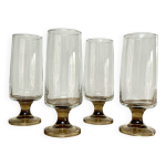 4 fltes aux pieds en verre fum