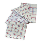4 grands torchons en coton  careaux rouges et bleus