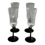 4 grandes fltes  champagne octogonales luminarc octime vintage pied noir