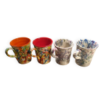 4 mugs cramique maill