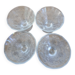 4 petites coupelles en verre cristallin art dco