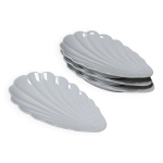 4 raviers porcelaine blanche de limoges coquillages rococo vintages