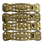 4 ronds de serviette - porte serviette - couverts en m�tal fleurs roses dor�es.