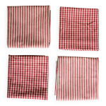 Un lot de 4 serviettes de table rayures vichy rouge