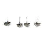 4 suspensions vintage chrome et pampilles 4 suspensions vintage chrome et pampilles